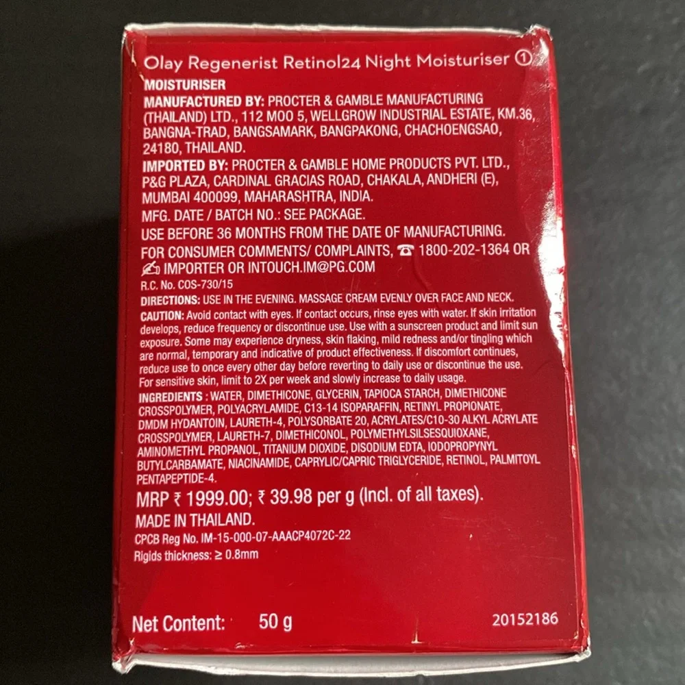 Olay Regenerist Retinol 24 Night Moisturizer, New in sealed Box, Expires 9/26‎